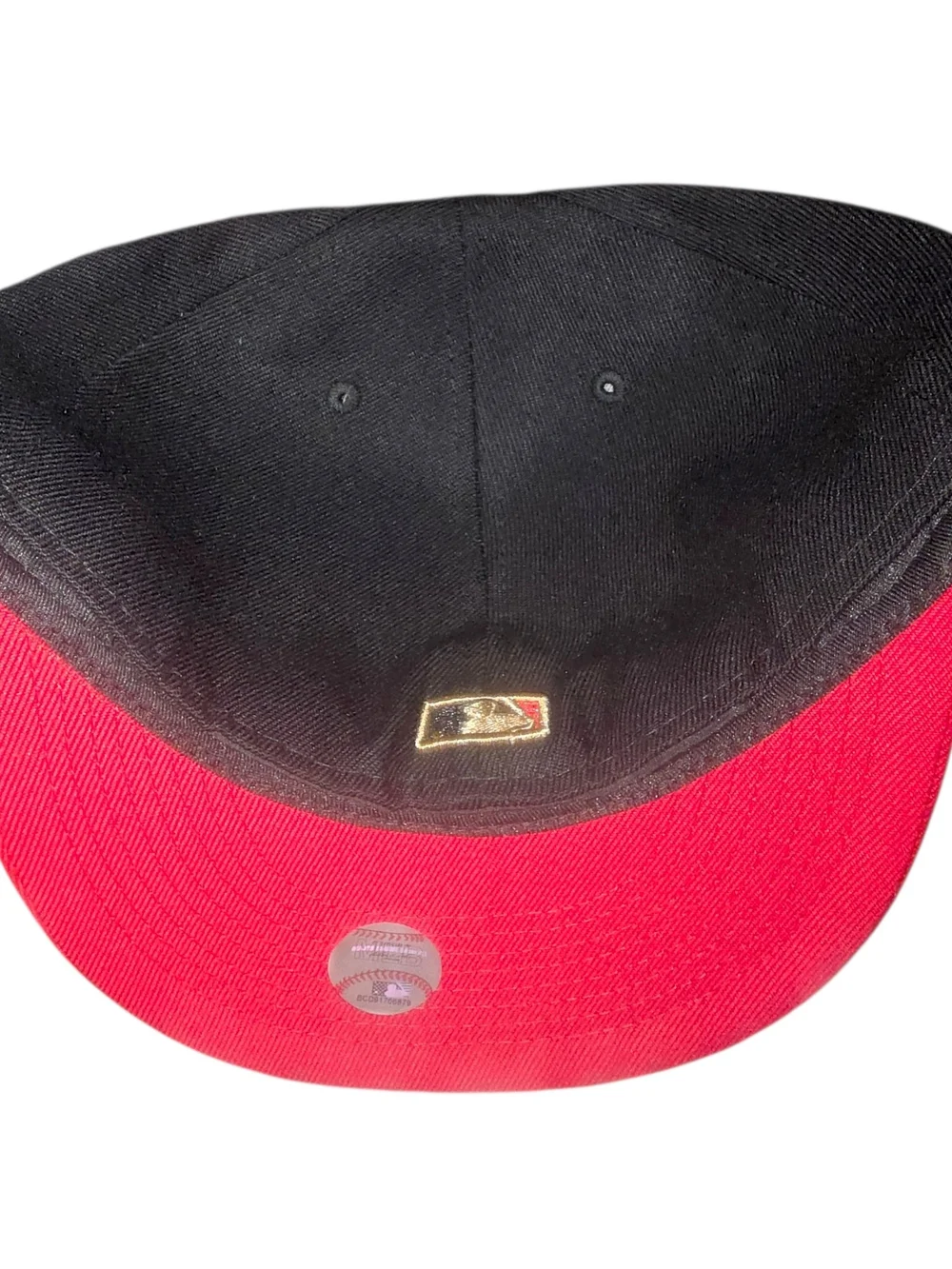 New Era 59FIFTY SF Giants Black & Red Fitted Hat Size 8 NWT